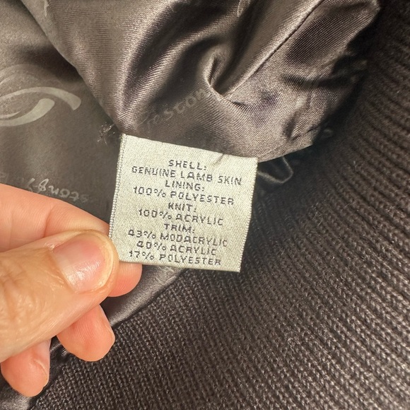 C367 Preston & York Leather Aviation Jacket Bomber Lambskin Crop Black sz S - Picture 6 of 7